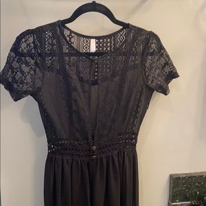 Xhilaration black chiffon maxi cardigan/cover up